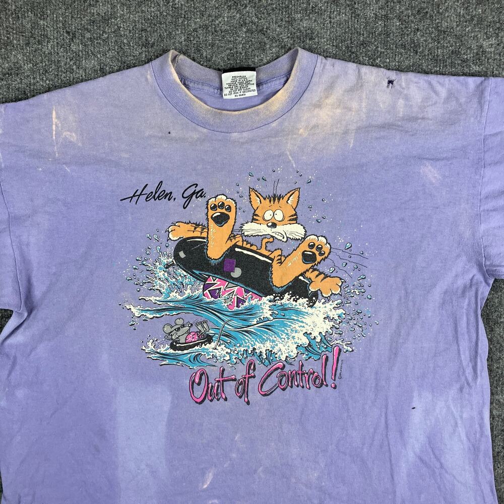 Signal Sports T-Shirt‎ Mens Size XL Purple Helen GA Cat Tourist Graphic Tee